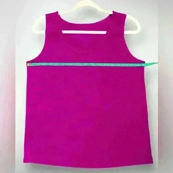 Womens Sleeveless Fuchsia Large Top FLATTERING SMOOTH CONTOUR No Iron - Picture 7 of 8